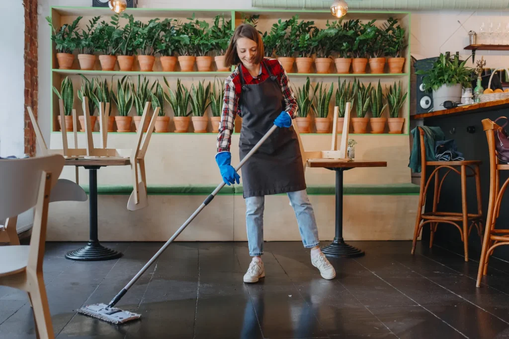 Commercial Cleaning restaurant floor mopping adelaide